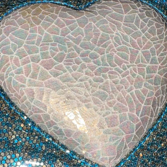 Deux Lux Blue Glitter and Iridescent Heart Wallet - Picture 10 of 10
